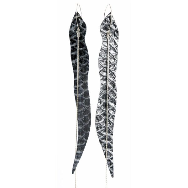 BOUCLES D’OREILLES SNAKE NOIR ARGENT