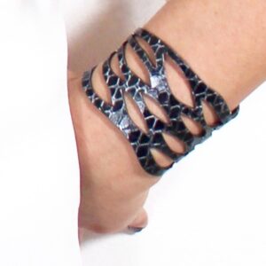 MANCHETTE TATOO SNAKE NOIR/ARGENT