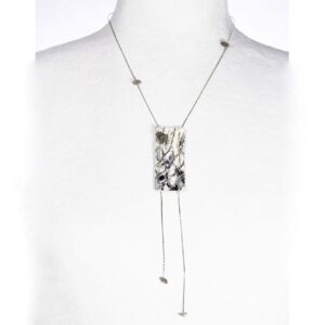 COLLIER RECTANGLE ARGENT